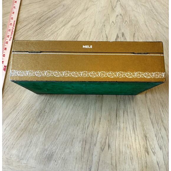 Vintage Mele & Co Jewelry 2 Tier Box Gold Tone Yellow Inside 1950s - Picture 9 of 16